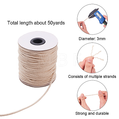 Round Cotton Twist Threads Cords OCOR-L006-D-15-1