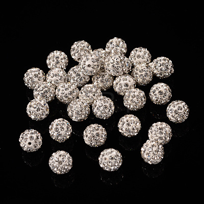 Pave Disco Ball Beads RB-Q195-8mm-001B-1