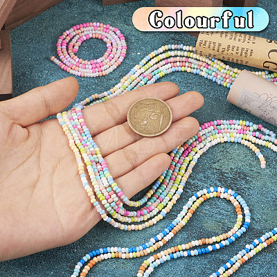  8 Strands 8 Color Glass Seed Bead Strands GLAA-TA0001-46-1