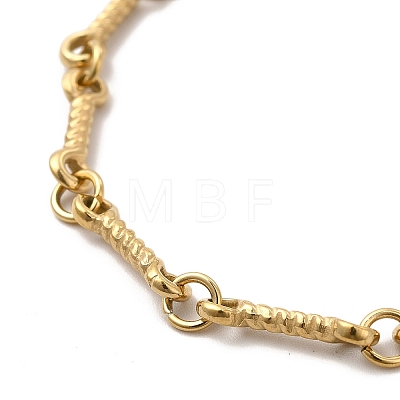 Ion Plating(IP) 304 Stainless Steel Twist Bar Link Bracelet for Women BJEW-G667-01G-1