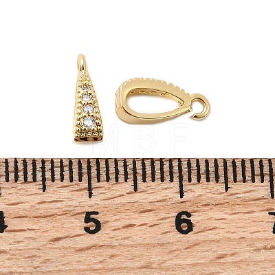 Brass Micro Pave Clear Cubic Zirconia Pendant Bails KK-G542-03G-02-1