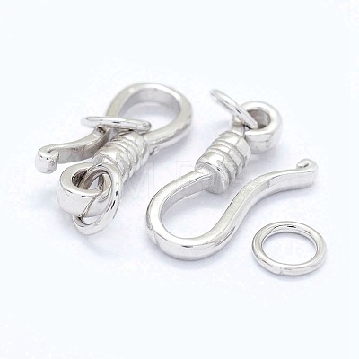 Rhodium Plated 925 Sterling Silver S-Hook Clasps STER-I016-120C-P-1