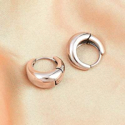 316 Surgical Stainless Hoop Earrings EJEW-C160-06A-P-1