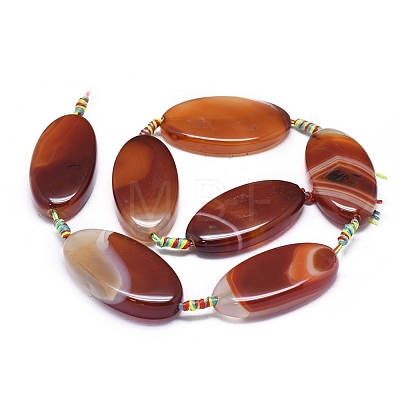 Natural Banded Agate/Striped Agate Beads Strands G-L544-024A-1