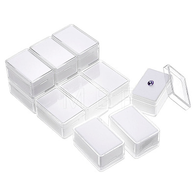 Rectangle Clear Plastic Loose Diamond Display Boxes CON-WH0092-60A-1