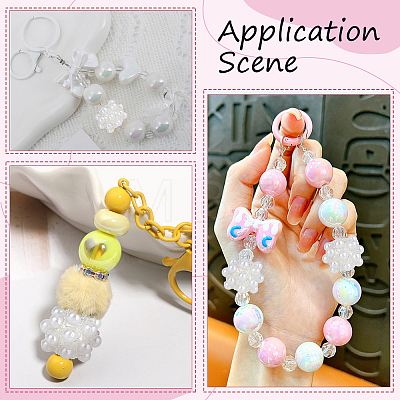 10Pcs Resin & Alloy European Beads FIND-PA0001-50-1