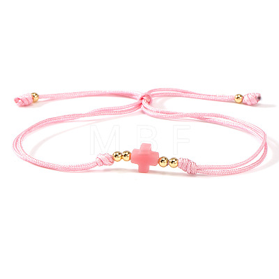 Adjustable Brass & Acrylic Beads Slider Bracelets NV0249-3-1