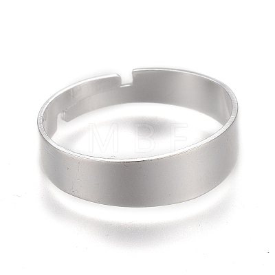 Adjustable 201 Stainless Steel Plain Band Rings STAS-P249-26A-S-1