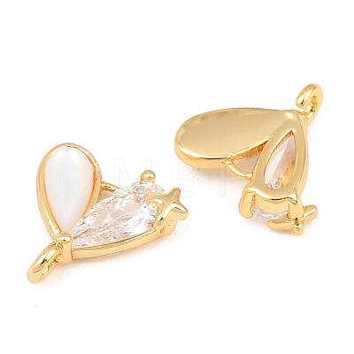 Brass Pave Clear Cubic Zirconia Connector Charms SH-CBA16A6-02G-1