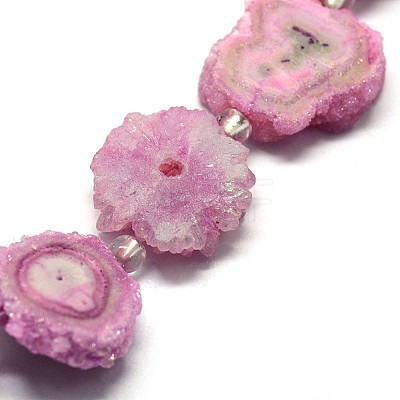 Natural Druzy Quartz Crystal Beads Strands G-F582-A01-1