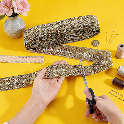 Ethnic Style Polyester Ribbon OCOR-WH0003-084C-1