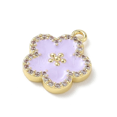 Brass Micro Pave Clear Cubic Zirconia and Enamel Pendants KK-A300-18E-1