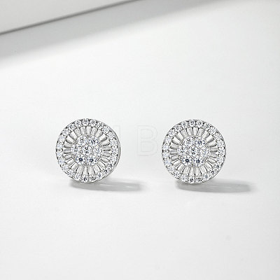 925 Sterling Silver Pave Moissanite Stud Earrings for Women MB9290-1