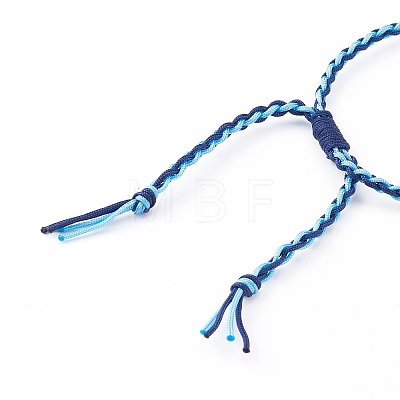 Adjustable Two Tone Nylon Thread Braided Bead Bracelets BJEW-JB05960-02-1