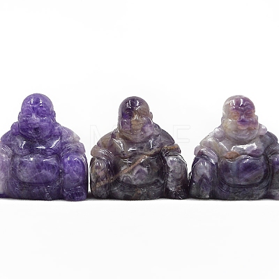 Natural Amethyst Aventurine Carved Maitreya Buddha Statue Home Decoration G-PW0007-048A-06-1