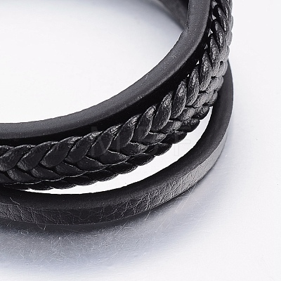Leather Cord Multi-strand Bracelets BJEW-F325-05-1
