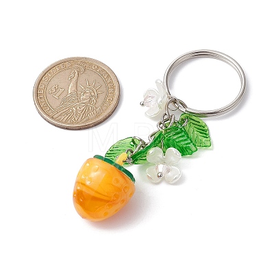 Fruits & Leaf Acrylic Pendant Keychain KEYC-JKC00680-1