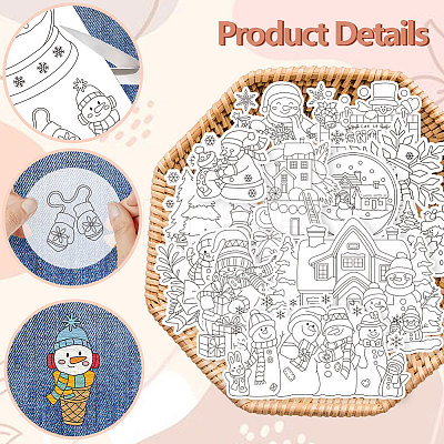 4 Sheets 11.6x8.2 Inch Stick and Stitch Embroidery Patterns DIY-WH0455-237-1