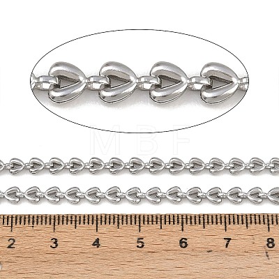 304 Stainless Steel Heart Link Chains CHS-P025-02P-1
