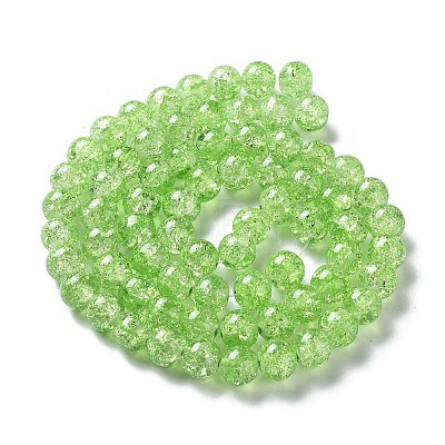 Spray Painted Crackle Glass Beads Strands CCG-Q001-10mm-11-1