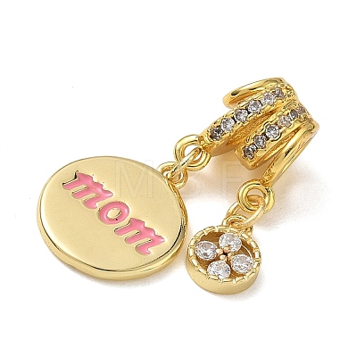 Mother's Day Brass Micro Pave Clear Cubic Zirconia Pendants CU-CBA4231-09G-1