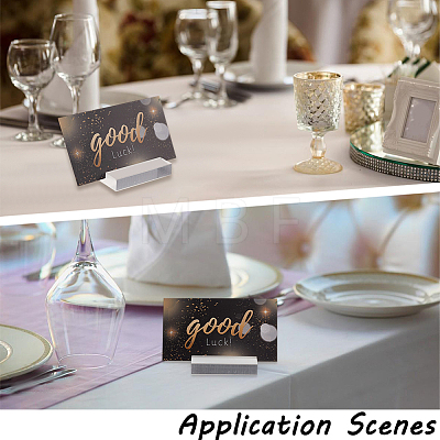 12Pcs 2 Styles Rectangle Acrylic Name Card Holder AJEW-GF0015-03-1