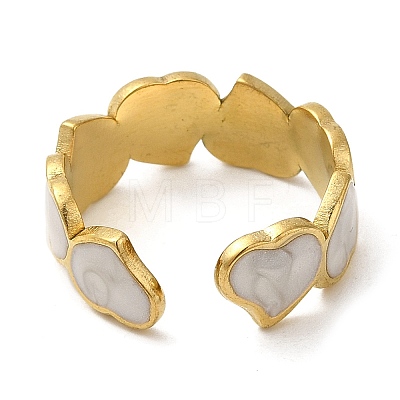 304 Stainless Steel Enamel Open Cuff Rings RJEW-Q780-08G-1