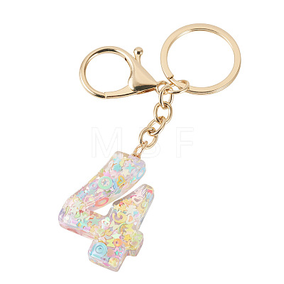 Number 4 Transparent Resin Keychains KEYC-TADJ0001-10D-1