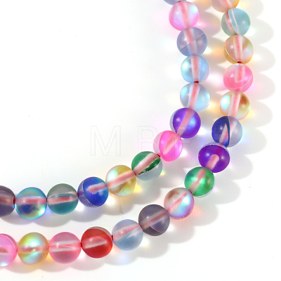 Synthetic Moonstone Beads Strands G-S283-6mm-M-1