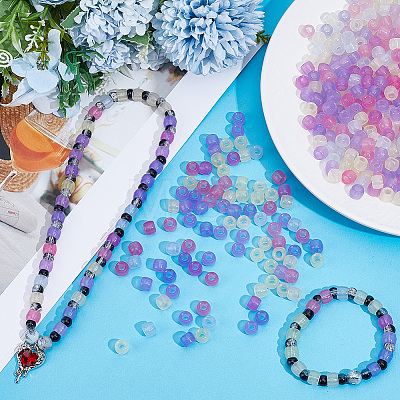 800Pcs Transparent Plastic Beads KY-PA0001-19B-1