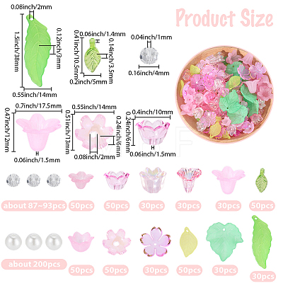 DIY Leaf Flower Findings Kits DIY-PA0001-64D-1
