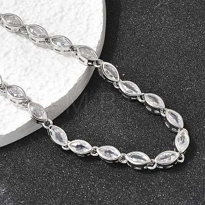 Brass Micro Pave Cubic Zirconia Geometric Tennis Necklaces NJEW-C121-02C-P-1