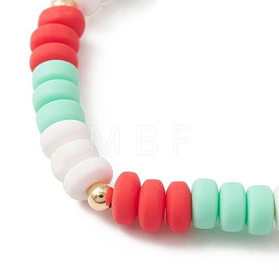 Handmade Polymer Clay Bead Stretch Bracelets for Women BJEW-MZ00042-01-1