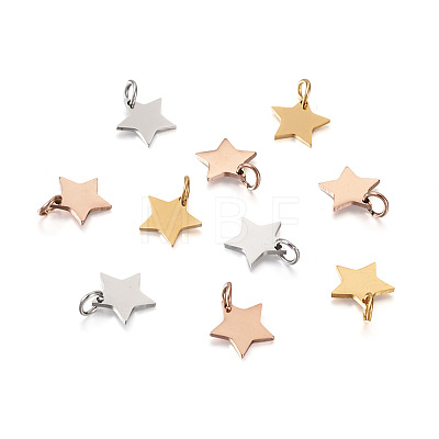 Kissitty 30Pcs 3 Colors 304 Stainless Steel Charms STAS-KS0001-15-1