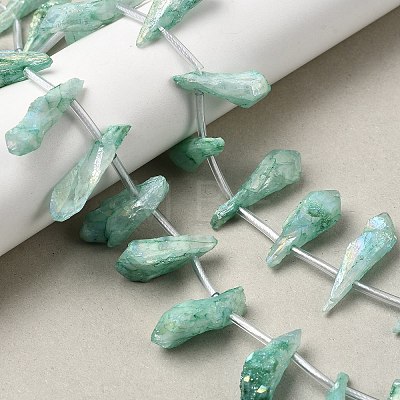 Electroplated Natural Quartz Crystal Beads Strands G-G890-A-12-1