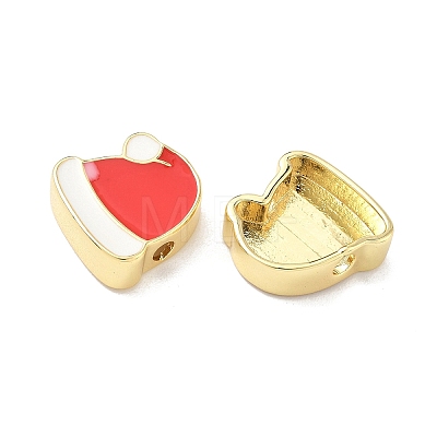 Christmas Brass Enamel Beads KK-I474-G18-1
