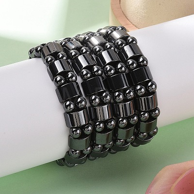 Valentine Day Gifts for Husband Stretchy Magnetic Synthetic Hematite Bracelet IMB005-1