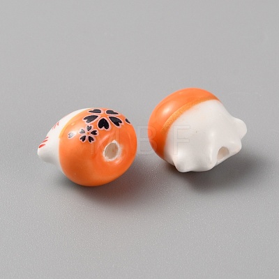 Handmade Porcelain Beads PORC-WH0006-02E-1