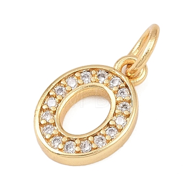 Brass Micro Pave Clear Cubic Zirconia Charms KK-G544-04G-10-1