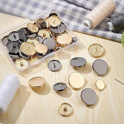 48pcs 6 Style Alloy Shank Buttons DIY-CA0004-59-1