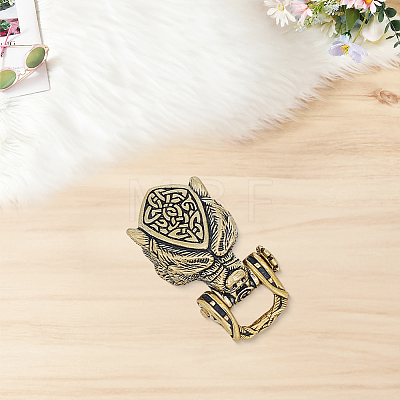 1Pc Tibetan Style Wolf Shaped Brass Shackle Clasps FIND-CY0002-14A-1