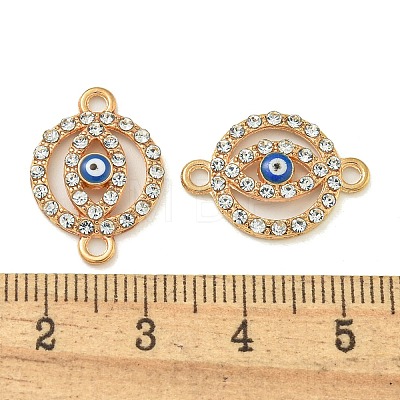 Alloy Blue Enamel Evil Eye Connector Charms ENAM-S003-03G-1