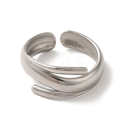 304 Stainless Steel Open Cuff Ring RJEW-C068-03E-P-1