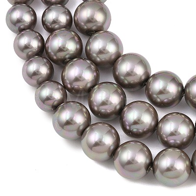 Electroplated Glass Pearl Graduated Beads Strands BSHE-C011-03E-1