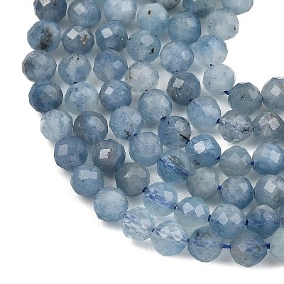Natural Devil Blue Aquamarine Beads Strands G-NH0073-B01-4mm-1