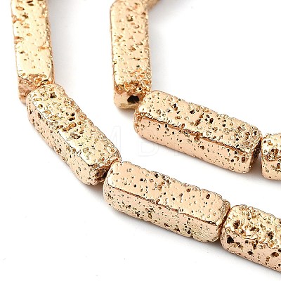 Electroplated Natural Lava Rock Beads Strands G-I360-K03-02-1