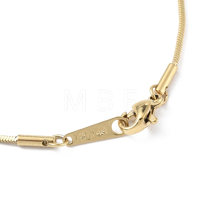 Ion Plating(IP) 304 Stainless Steel Flat Snake Chain Bracelets for Men Women BJEW-M293-06G-1