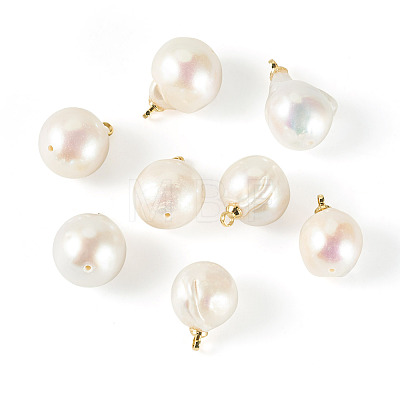 10Pcs Natural Baroque Pearl Keshi Pearl Pendants PALLOY-TA00377-1