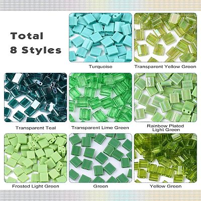  240Pcs 8 Style 2-Hole Glass Seed Beads SEED-NB0001-23-1