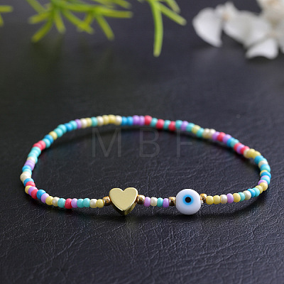 Macaron Glass Seed Beaded Stretch Bracelets JJ3447-1